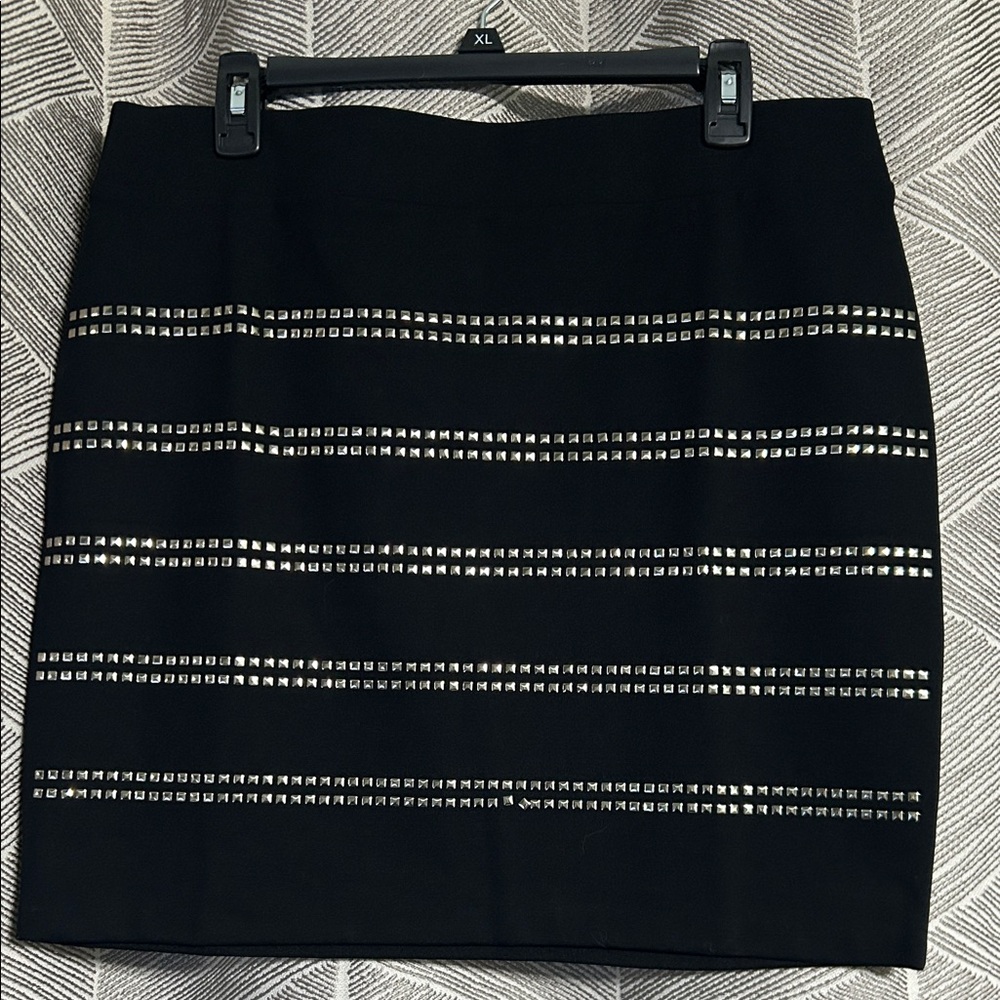 International Concepts Black Skirt with Silver Studded Accents